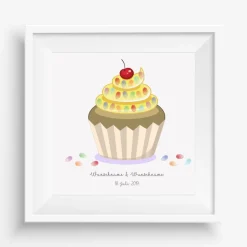 Personalisierte Hochzeitsgästebuch Leinwand – Wedding Tree Fingerabdruck mit Herzen & Namen – Geschenk Brautpaar 50x50 c