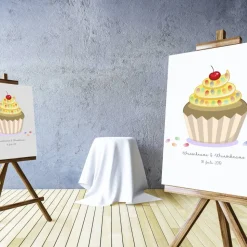 Personalisierte Hochzeitsgästebuch Leinwand – Wedding Tree Fingerabdruck mit Herzen & Namen – Geschenk Brautpaar 50x50 c