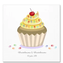 Personalisierte Hochzeitsgästebuch Leinwand – Wedding Tree Fingerabdruck mit Herzen & Namen – Geschenk Brautpaar 50x50 c