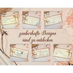 Personalisierte Hochzeitskarte für Reiseliebhaber – Geldgeschenk & Gutschein stilvoll verpacken