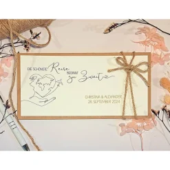 Personalisierte Hochzeitskarte für Reiseliebhaber – Geldgeschenk & Gutschein stilvoll verpacken