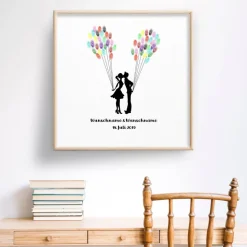 Personalisierte Hochzeitsgästebuch Leinwand – Fingerabdruck Wedding Tree mit Namen – Unvergessliches Hochzeitsgeschenk 5