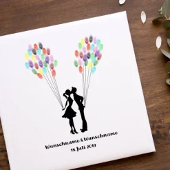 Personalisierte Hochzeitsgästebuch Leinwand – Fingerabdruck Wedding Tree mit Namen – Unvergessliches Hochzeitsgeschenk 5