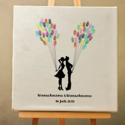 Personalisierte Hochzeitsgästebuch Leinwand – Fingerabdruck Wedding Tree mit Namen – Unvergessliches Hochzeitsgeschenk 5