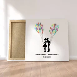 Personalisierte Hochzeitsgästebuch Leinwand – Fingerabdruck Wedding Tree mit Namen – Unvergessliches Hochzeitsgeschenk 5