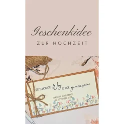 Personalisierte Hochzeitskarte Sommerhochzeit – Florales Design mit Geldfach & Spruch