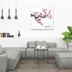 Personalisierte Hochzeitsgästebuch Leinwand – Wedding Tree Fingerabdruck mit Herzen & Namen – Geschenk Brautpaar 50x50 c