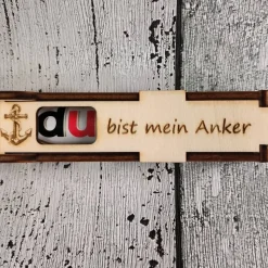 Personalisierte Holz-Geschenkbox für Du...Schokoriegel mit individueller Lasergravur