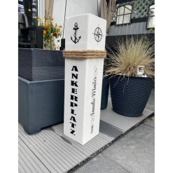 Personalisierte Holzsäule Zuhause – Familien Deko für Eingangsbereich, Geschenk zum Einzug & Hochzeit