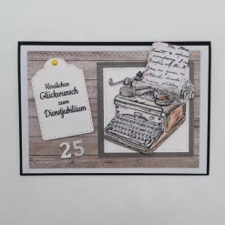 Personalisierte Jubiläumskarte zum 5/10/15/20/25/30/35/40 Firmen-, Betriebs- oder Dienstjubiläum – Handgemacht