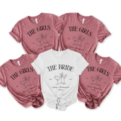 Personalisierte Junggesellinnenabschied T-Shirts, Shirts Für Die Braut Und Crew, Bride and Team, Gruppenshirts für JGA