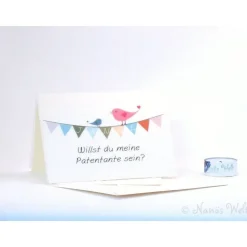 Personalisierte Karte Willst du meine Patentante werden? Willst du mein Patenonkel werden?