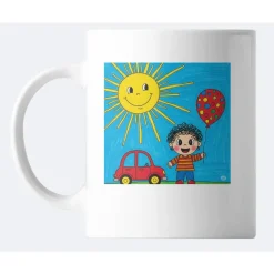 Personalisierte Keramiktasse (325ml) mit Kindermalerei – Einzigartiges Geschenk & Erinnerung