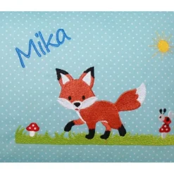 Personalisierte Kissen mit Fuchs & Name – Geschenk zur Geburt & Kindergarten
