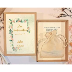 Personalisierte Konfirmation Geldgeschenk Box für Mädchen | Geschenkset mit Namen & Datum | Einzigartige Geschenkverpackung