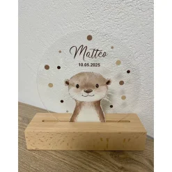 Personalisierte LED-Nachtlampe Waldtiere – Nachtlicht fürs Kinderzimmer mit Namen, Perfektes Geschenk zur Geburt, Taufe