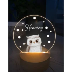 Personalisierte LED-Nachtlampe Waldtiere – Nachtlicht fürs Kinderzimmer mit Namen, Perfektes Geschenk zur Geburt, Taufe