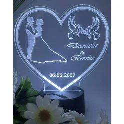 Personalisierte Liebeslampe in Herzform Verlobungsgeschenk ,Hochzeitsgeschenk,Brautpaar