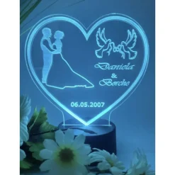 Personalisierte Liebeslampe in Herzform Verlobungsgeschenk ,Hochzeitsgeschenk,Brautpaar