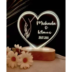 Personalisierte Liebeslampe in Herzform Verlobungsgeschenk ,Hochzeitsgeschenk,Liebende Hände