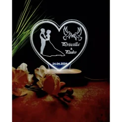 Personalisierte Liebeslampe in Herzform Brautpaar ,Hochzeitsgeschenk,Tauben