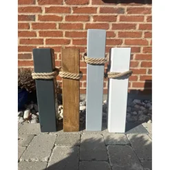 Personalisierte maritime Deko aus Holz – 3er Set Poller mit Wunschtext, Geschenkidee