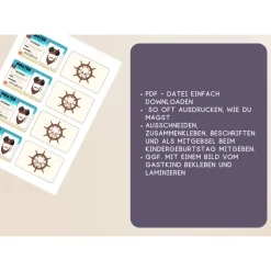 Personalisierte Mitgebsel Ausweise für kleine Piraten | Mitgebsel Kindergeburtstag Piratenparty | Piraten AUSWEIS | DIY