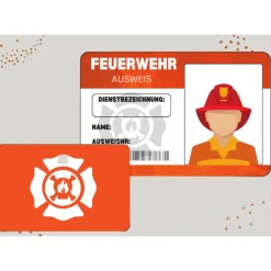 Personalisierte Mitgebsel Ausweise für Feuerwehrmänner | Mitgebsel Kindergeburtstag Feuerwehr | Gastgeschenk AUSWEIS | D