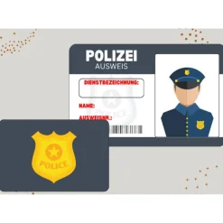 Personalisierte Mitgebsel Ausweise für kleine Polizisten | Mitgebsel Kindergeburtstag Polizei | Polizeiparty AUSWEIS | D