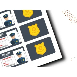 Personalisierte Mitgebsel Ausweise für kleine Polizisten | Mitgebsel Kindergeburtstag Polizei | Polizeiparty AUSWEIS | D