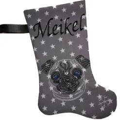 Personalisierte Nikolausstiefel mit Pug Motiv