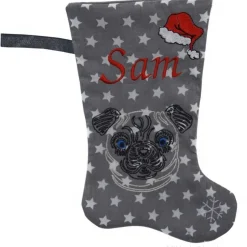 Personalisierte Nikolausstiefel mit Pug Motiv