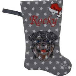 Personalisierte Nikolausstiefel mit Rottweiler Motiv