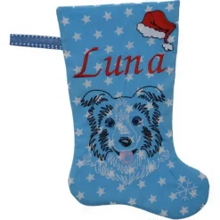 Personalisierte Nikolausstiefel mit Border Collie Motiv