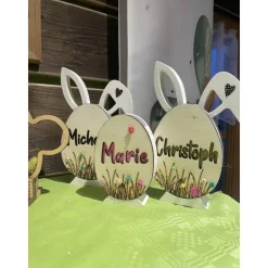 Personalisierte Osterdeko Hase Ei aus Gießkeramikmasse
