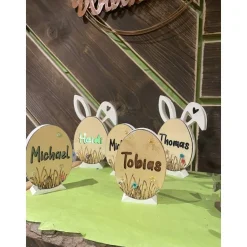Personalisierte Osterdeko Hase Ei aus Gießkeramikmasse