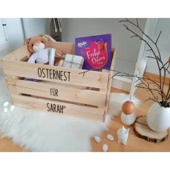 Personalisierte Osterkiste mit Namen – DIY Osternest & Alternative zum Osterkorb