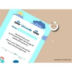 Personalisierte Polizei-Urkunde für Kinder für Verbrecherjagd & Schatzsuche am Kindergeburtstag als digitaler Download P