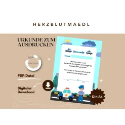 Personalisierte Polizei-Urkunde für Kinder für Verbrecherjagd & Schatzsuche am Kindergeburtstag als digitaler Download P