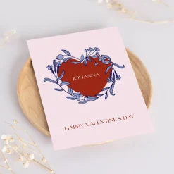 Personalisierte Postkarte *Floral Heart* mit Name und Wunschtext / Geschenkkarte für Valentinstag und Geburtstag