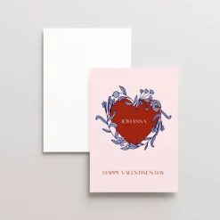 Personalisierte Postkarte *Floral Heart* mit Name und Wunschtext / Geschenkkarte für Valentinstag und Geburtstag