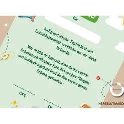 Personalisierte Schatzsuche Urkunde für Kindergeburtstag | Selbstausdruck | Digitale Datei | DIN A4 | Mitgebse
