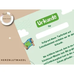 Personalisierte Schatzsuche Urkunde für Kindergeburtstag | Selbstausdruck | Digitale Datei | DIN A4 | Mitgebse