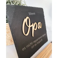 Personalisierte Schiefertafel mit Spruch – Geschenkidee für Opa & Papa zu Weihnachten oder Geburtstag