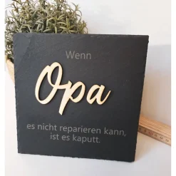 Personalisierte Schiefertafel mit Spruch – Geschenkidee für Opa & Papa zu Weihnachten oder Geburtstag