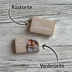 Personalisierte Schokolade als Gastgeschenk zum Geburtstag | Personalisierung mit Foto & Wunschtext