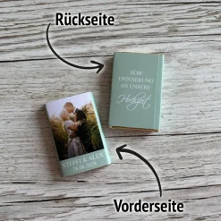 Personalisierte Schokolade als Gastgeschenk zur Kommunion | Personalisierung mit Foto und Wunschtext