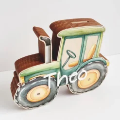 Personalisierte Spardose aus Holz – Traktor Motiv, handgefertigt, perfekte Geschenkidee für Geburtstag & Weihnachten