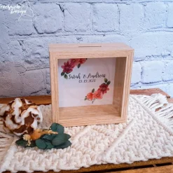 Personalisierte Spardose Bilderrahmen – Geschenk zur Hochzeit, Taufe & Konfirmation