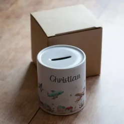 Personalisierte Spardose *Airplanes* aus Keramik mit Name für Kinder / Geschenk zur Einschulung, Geburt und Taufe